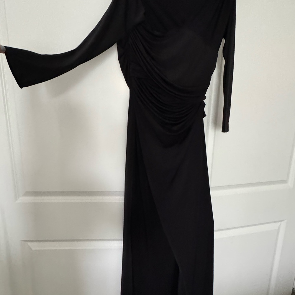 WinWin Black Long-Sleeve Ruched Jumpsuit
